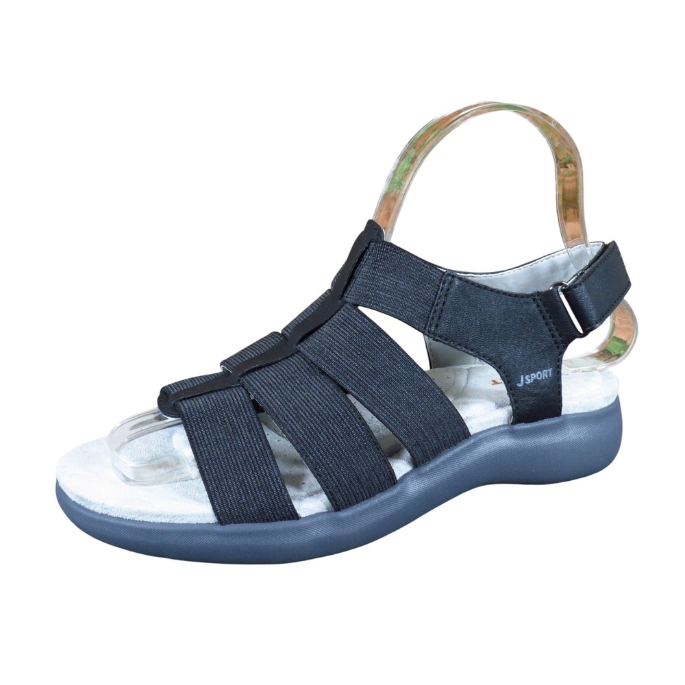 J Sport Cara Womens Sport Sandal Size 5 Walking Outdoor Black Elastic Strappy